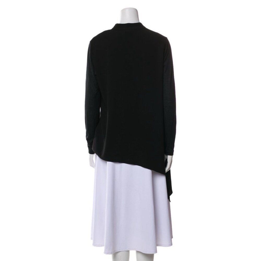 Escada Authentic Solid Black V Neck Long Sleeve A… - image 3